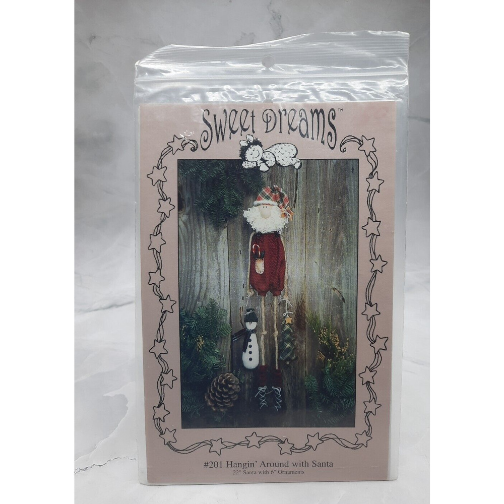 Vintage Sweet Dreams Seasonal Decor Pattern Hangin Around with Santa 22 inch